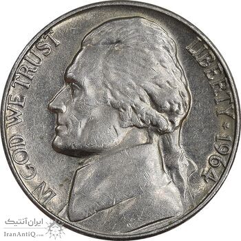 سکه 5 سنت 1964 جفرسون - AU55 - آمریکا