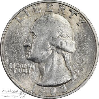 سکه کوارتر دلار 1983D واشنگتن - AU58 - آمریکا