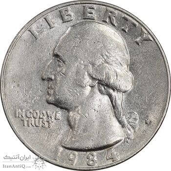 سکه کوارتر دلار 1984P واشنگتن - AU50 - آمریکا