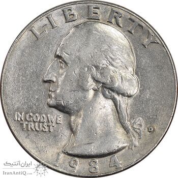 سکه کوارتر دلار 1984P واشنگتن - AU55 - آمریکا