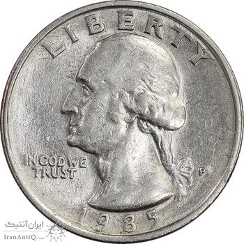 سکه کوارتر دلار 1985P واشنگتن - AU55 - آمریکا