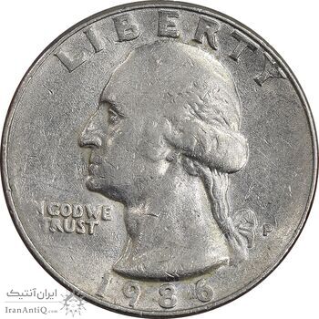 سکه کوارتر دلار 1986P واشنگتن - AU50 - آمریکا