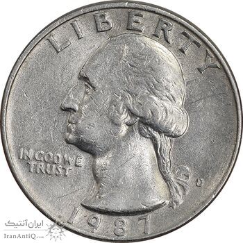 سکه کوارتر دلار 1987D واشنگتن - AU55 - آمریکا