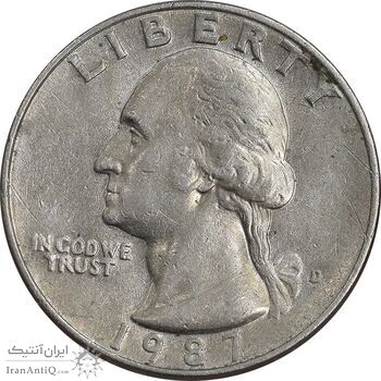 سکه کوارتر دلار 1987D واشنگتن - AU50 - آمریکا