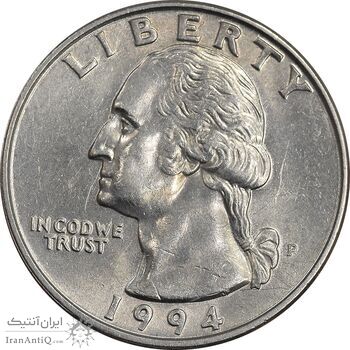 سکه کوارتر دلار 1994P واشنگتن - AU58 - آمریکا