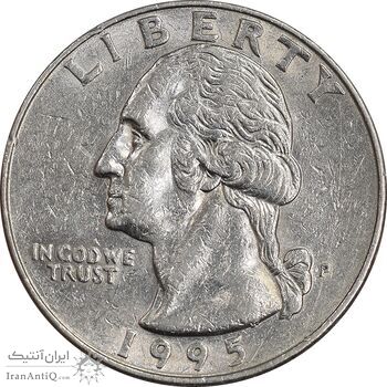سکه کوارتر دلار 1995P واشنگتن - AU55 - آمریکا