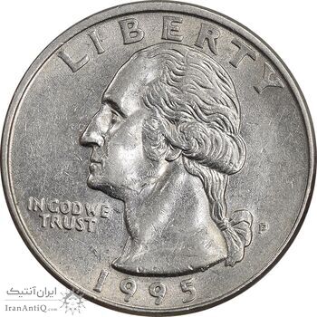 سکه کوارتر دلار 1995P واشنگتن - AU58 - آمریکا
