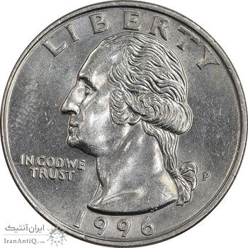 سکه کوارتر دلار 1996P واشنگتن - MS61 - آمریکا