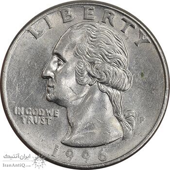 سکه کوارتر دلار 1996P واشنگتن - MS61 - آمریکا