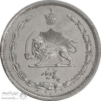 سکه 5 دینار 1310 نیکل - AU55 - رضا شاه