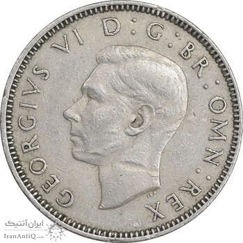 سکه 1 شیلینگ 1948 جرج ششم - تیپ 2 - EF45 - انگلستان