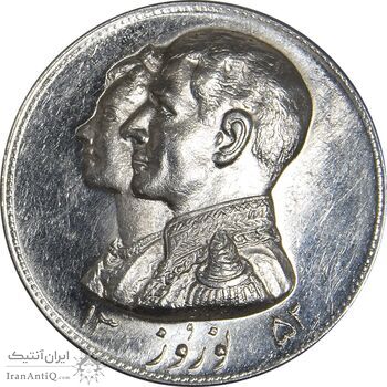 مدال نقره نوروز 1352 چوگان - MS62 - محمد رضا شاه