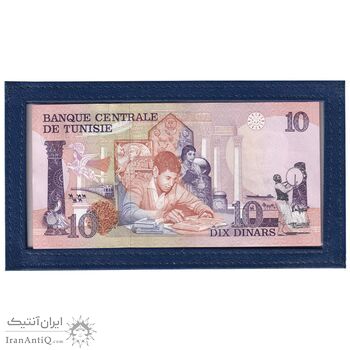 اسکناس 10 دینار 1973 جمهوری - با جعبه فابریک - تک - UNC - تونس