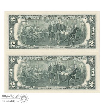 اسکناس 2 دلار 2003 جمهوری فدرال - L (کالیفرنیا) - جفت - UNC62 - آمریکا