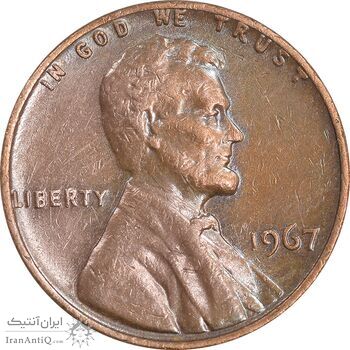سکه 1 سنت 1967 لینکلن - EF40 - آمریکا