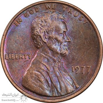 سکه 1 سنت 1977 لینکلن - AU55 - آمریکا