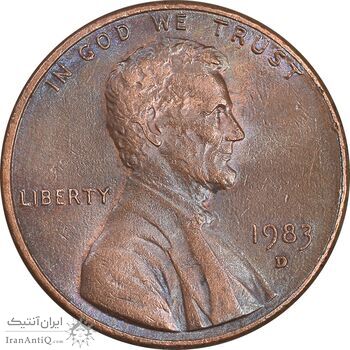 سکه 1 سنت 1983D لینکلن - AU55 - آمریکا