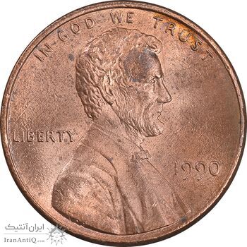 سکه 1 سنت 1990 لینکلن - MS62 - آمریکا سکه 1 سنت 1990 لینکلن - MS62 - آمریکا