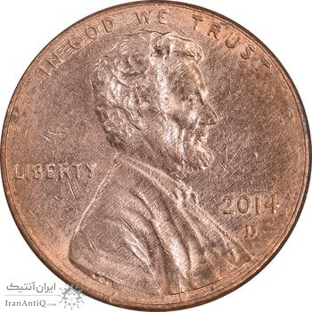 سکه 1 سنت 2014D لینکلن - AU55 - آمریکا