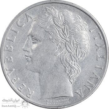 سکه 100 لیره 1957 جمهوری - EF45 - ایتالیا