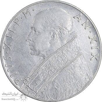 سکه 100 لیره 1957 پیوس دوازدهم - EF45 - واتیکان