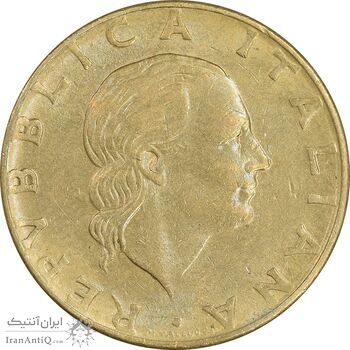 سکه 200 لیره 1984 جمهوری - چرخ دنده - AU55 - ایتالیا