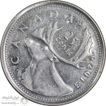 سکه 25 سنت 2013 الیزابت دوم - AU55 - کانادا