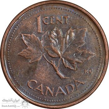 سکه 1 سنت 2002 الیزابت دوم - به مناسبت پنجاهمین سال تولد ملکه - EF45 - کانادا