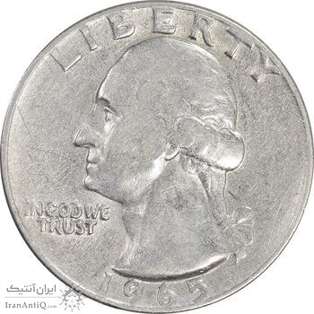 سکه کوارتر دلار 1965 واشنگتن - EF45 - آمریکا