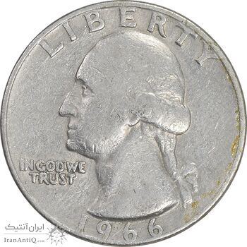 سکه کوارتر دلار 1966 واشنگتن - EF40 - آمریکا