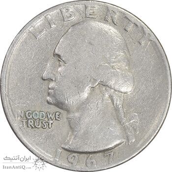 سکه کوارتر دلار 1967 واشنگتن - VF35 - آمریکا
