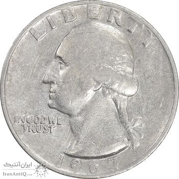 سکه کوارتر دلار 1967 واشنگتن - VF35 - آمریکا