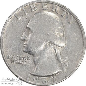 سکه کوارتر دلار 1967 واشنگتن - VF35 - آمریکا