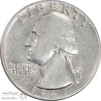 سکه کوارتر دلار 1967 واشنگتن - VF30 - آمریکا