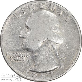 سکه کوارتر دلار 1967 واشنگتن - VF30 - آمریکا