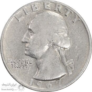 سکه کوارتر دلار 1967 واشنگتن - EF40 - آمریکا