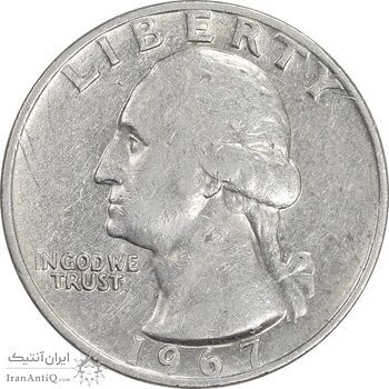 سکه کوارتر دلار 1967 واشنگتن - EF45 - آمریکا