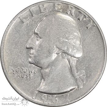 سکه کوارتر دلار 1967 واشنگتن - EF45 - آمریکا