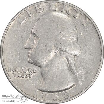 سکه کوارتر دلار 1968 واشنگتن - VF35 - آمریکا