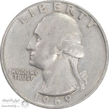 سکه کوارتر دلار 1969 واشنگتن - EF40 - آمریکا