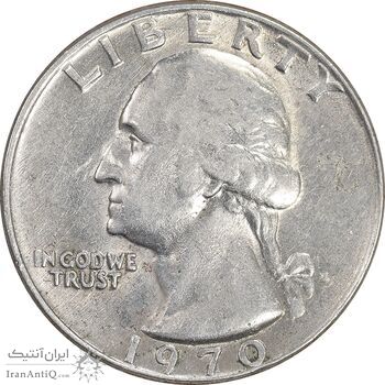 سکه کوارتر دلار 1970D واشنگتن - AU55 - آمریکا