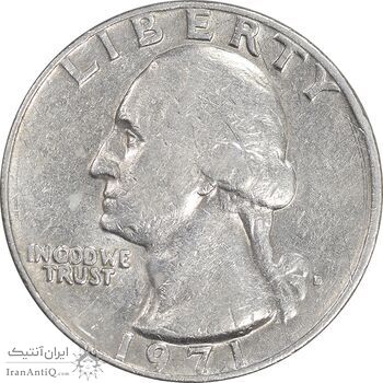 سکه کوارتر دلار 1971D واشنگتن - EF45 - آمریکا