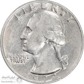 سکه کوارتر دلار 1972 واشنگتن - AU50 - آمریکا