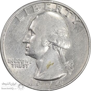 سکه کوارتر دلار 1974 واشنگتن - AU50 - آمریکا
