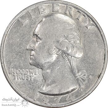 سکه کوارتر دلار 1974D واشنگتن - AU50 - آمریکا