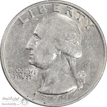 سکه کوارتر دلار 1977 واشنگتن - AU55 - آمریکا