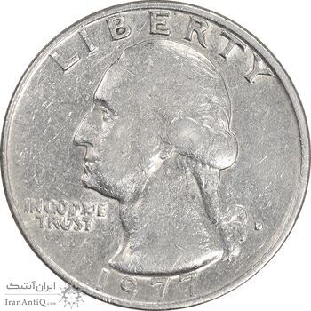 سکه کوارتر دلار 1977D واشنگتن - EF45 - آمریکا