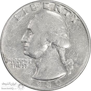 سکه کوارتر دلار 1980P واشنگتن - AU50 - آمریکا