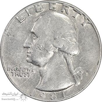 سکه کوارتر دلار 1981P واشنگتن - EF45 - آمریکا