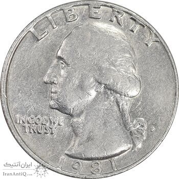 سکه کوارتر دلار 1981P واشنگتن - EF45 - آمریکا